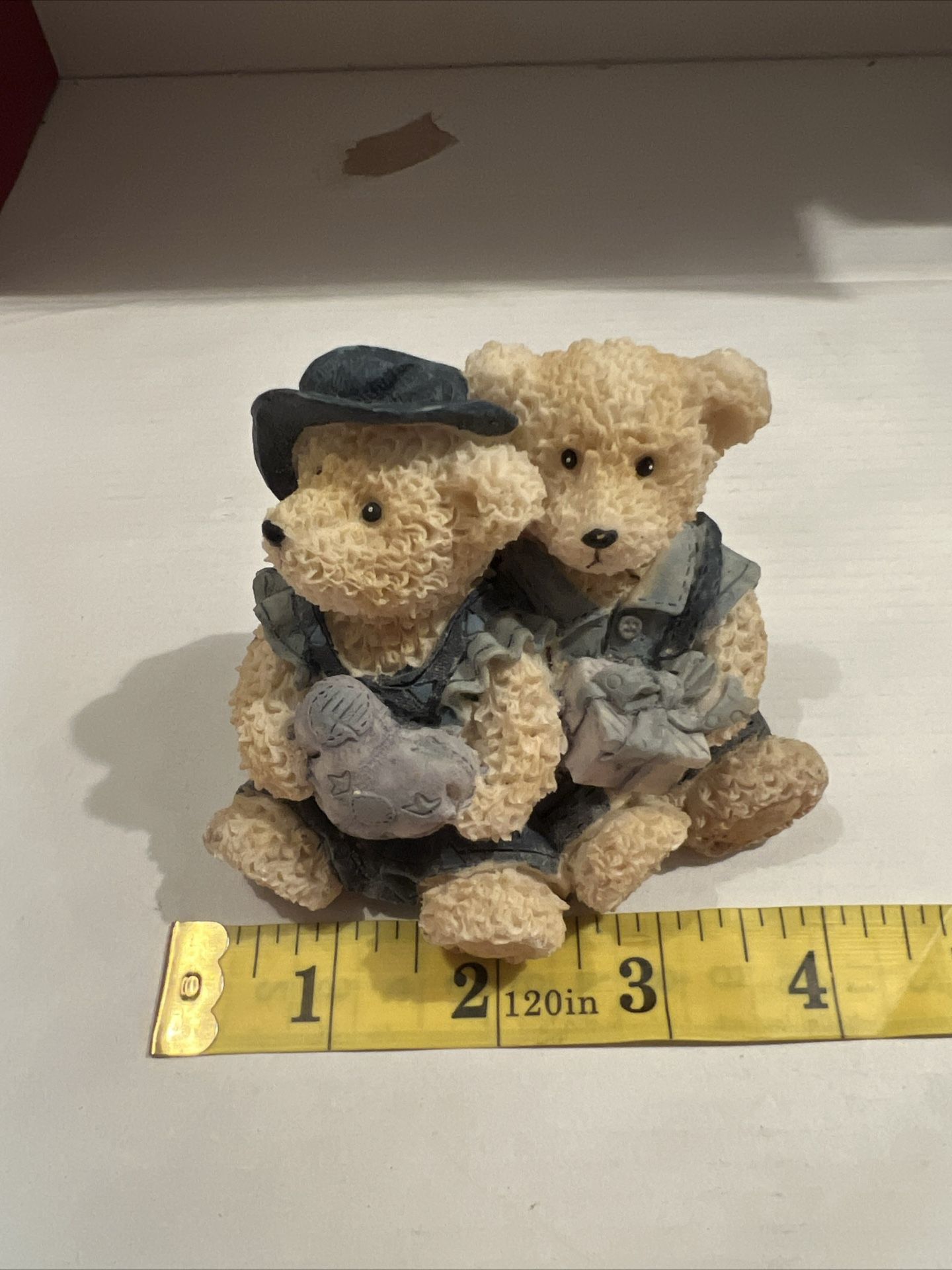Vintage Bear Figurine With Hearts And Gifts