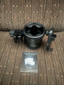 New universal stroller cup & phone holder, 3 in 1 design rotatable adjustable fits wheelchairs and  more