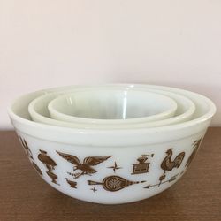 Pyrex Early American Nesting Bowls 