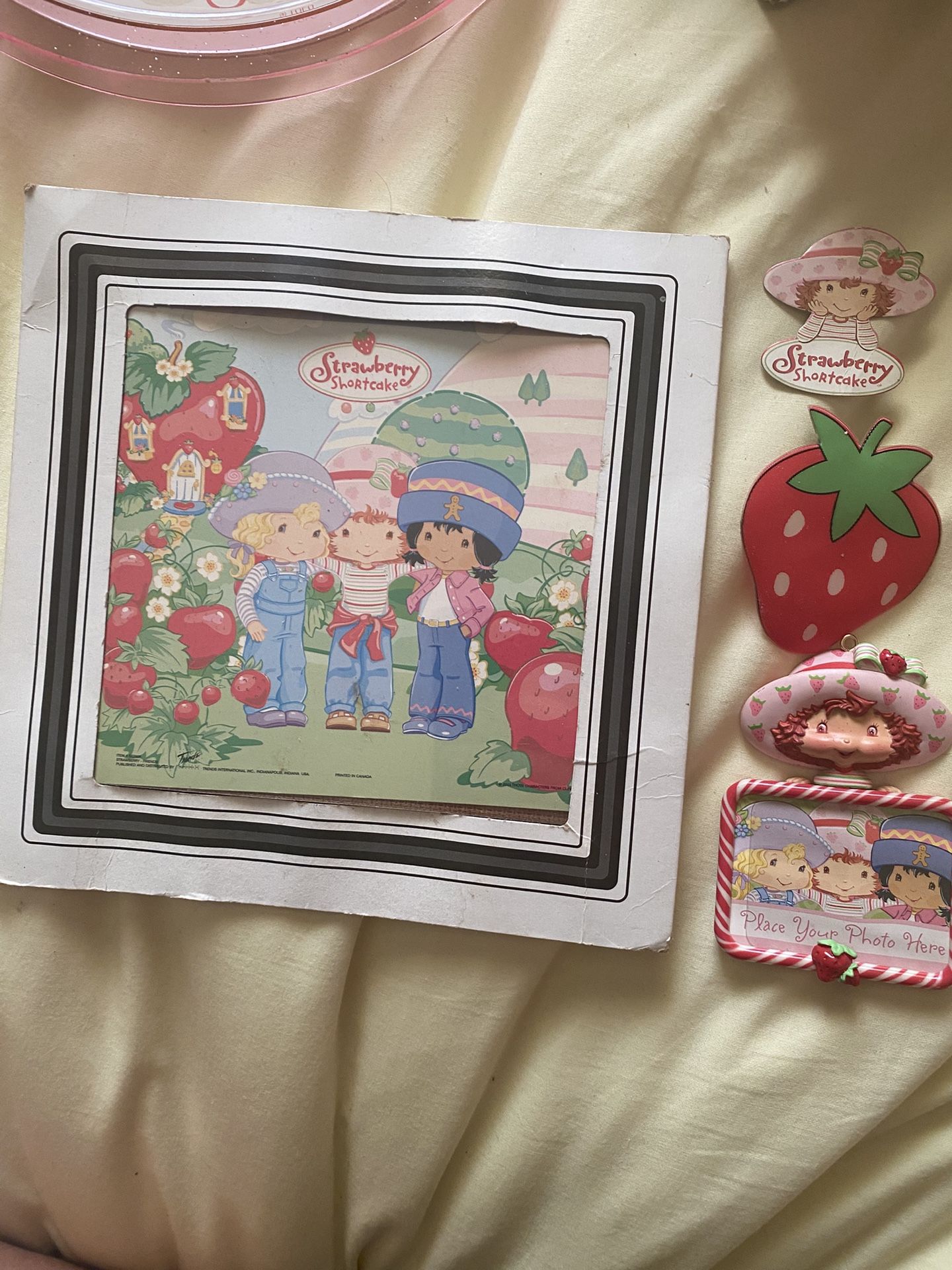Vintage Carnival Fair Prize Glass Mirror 1980s Strawberry Shortcake