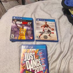 PS4 Game Bundle NBA 2k17 Kobe Legend Edition NBA Live And Just Dance 