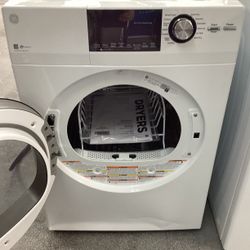 Ge Front Load Electric Dryer in Damp Alert with 13 Cycles and White