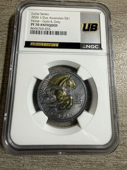 2026 Lunar Series 1/2oz silver ascension S$1 Horse-Gold & Grey