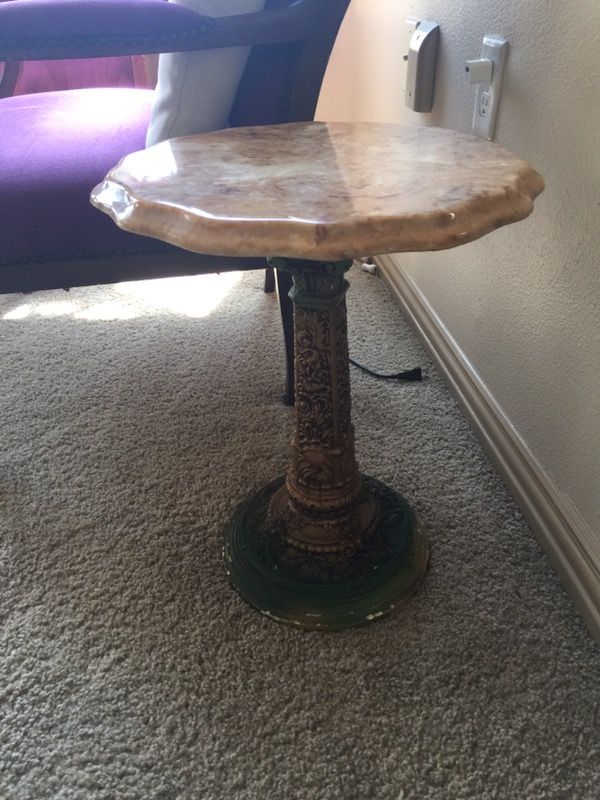 Antique marble top side table.