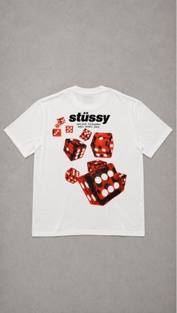 White & red stussy tee shirt