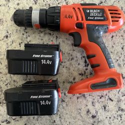 Black & Decker FireStorm 14.4 Drill Set with Batteries, Charger & Case  for