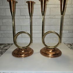 Pair of Vintage Coppercraft Guild Candle Holders