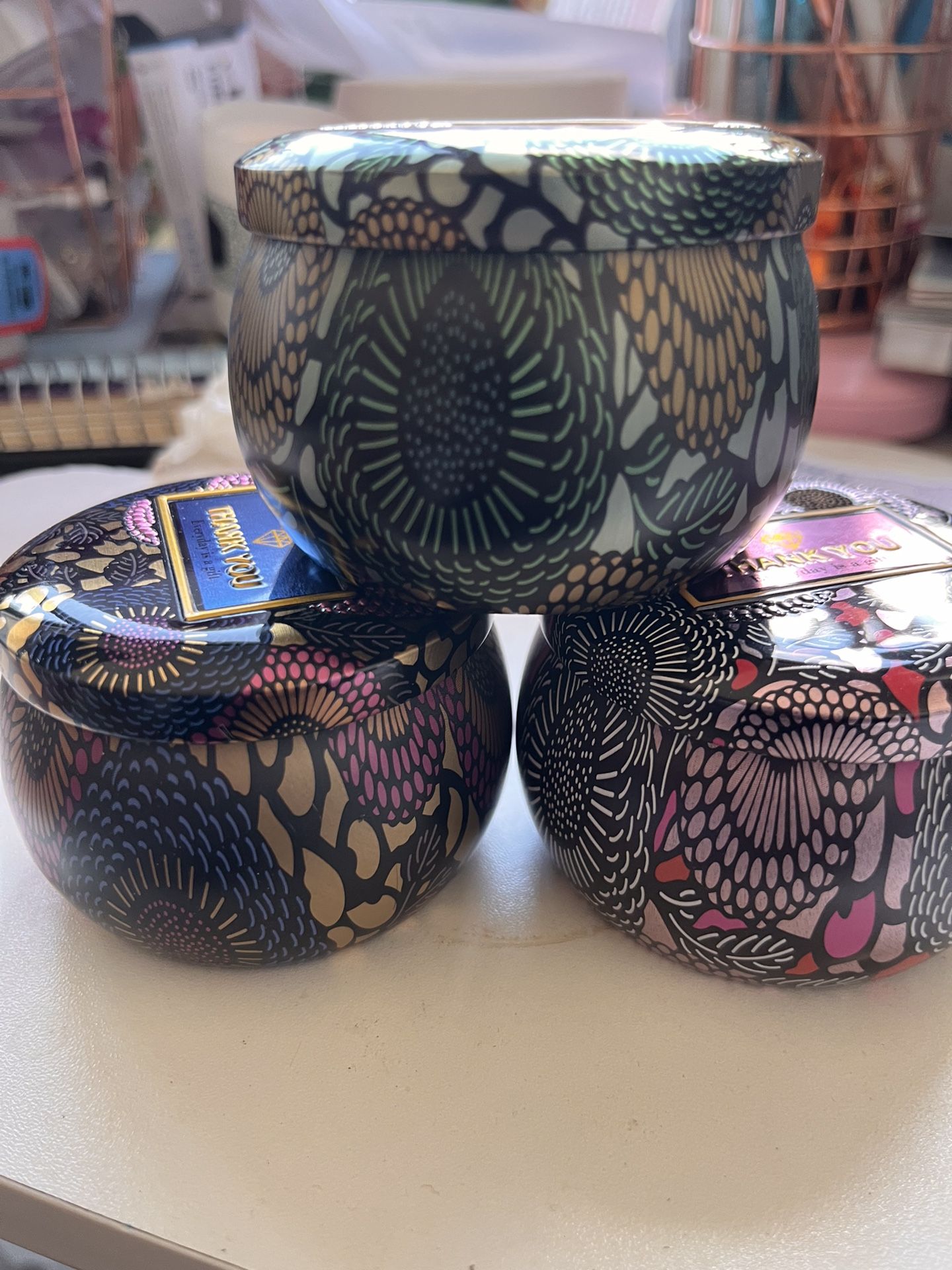 25- Multicolor Paisley Tins With Tops For Candlemaking Or Body Butter