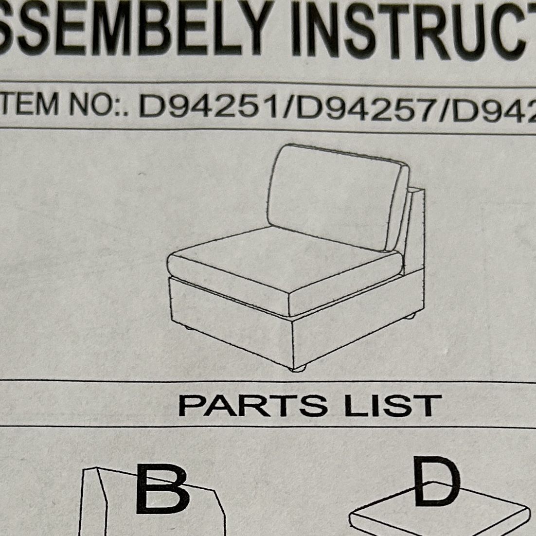 Arm Less Chair/sofa