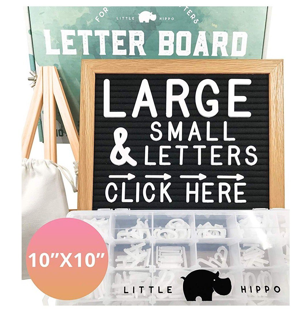 Felt Letter Board 10x10 | +690 PRE-Cut Letters +Stand +Sorting Tray |