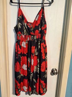 Black Floral Spaghetti Strap Summer Dress