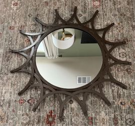 Sunburst metal mirror
