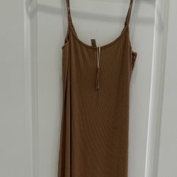 Skims tan/brown spaghetti strap sundress/new/ Vestido