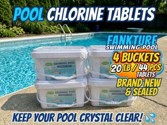 Fankture Pool Chlorine Tablets – 4 Buckets 20 lb