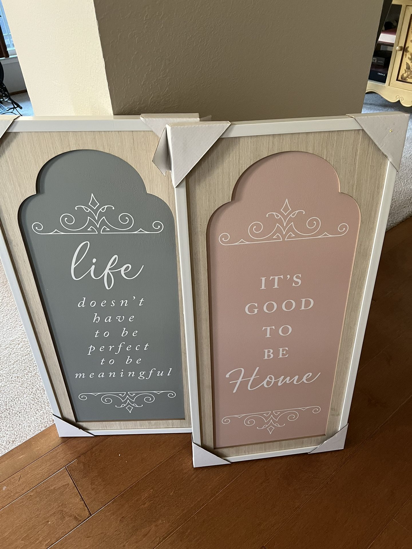 Two Home Decor Signs 34H X 16W