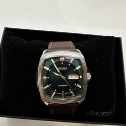 Seiko men's recraft series online automatic leather casual watch