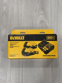 DeWalt 20V MAX 2X Battery 5AH + Rapid  Charger Kit 4AH DCB205-2C