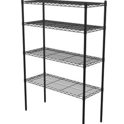 Metal 4 Tier Wire Shelf - Black