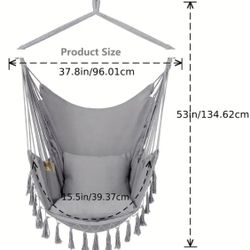 Brand New, Unused Hanging Chair With Top Wood