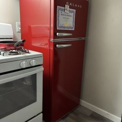 Red Galanz Refrigerator 