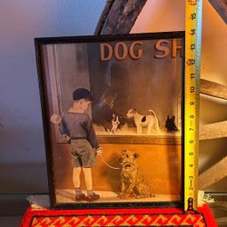 CUADRO ANTIGUO DE MADERA Y CRISTAL