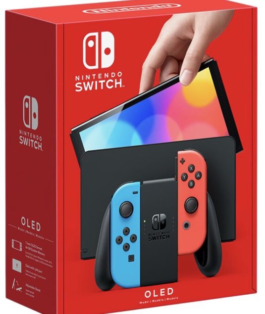 Nintendo Switch OLED Neon Red and Blue