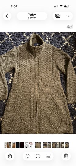 Nua Handmade Knitted Wool and Cashmere Blend Sweater Women's Size Medium Gray 