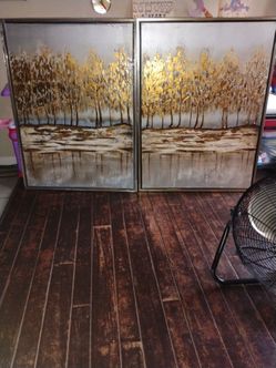 Gold canvas art