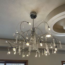 2 Silver Crystal  Light Chandeliers