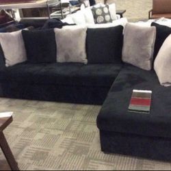 New Black And Gray Super Comfy Sectional Sofa Couch 
