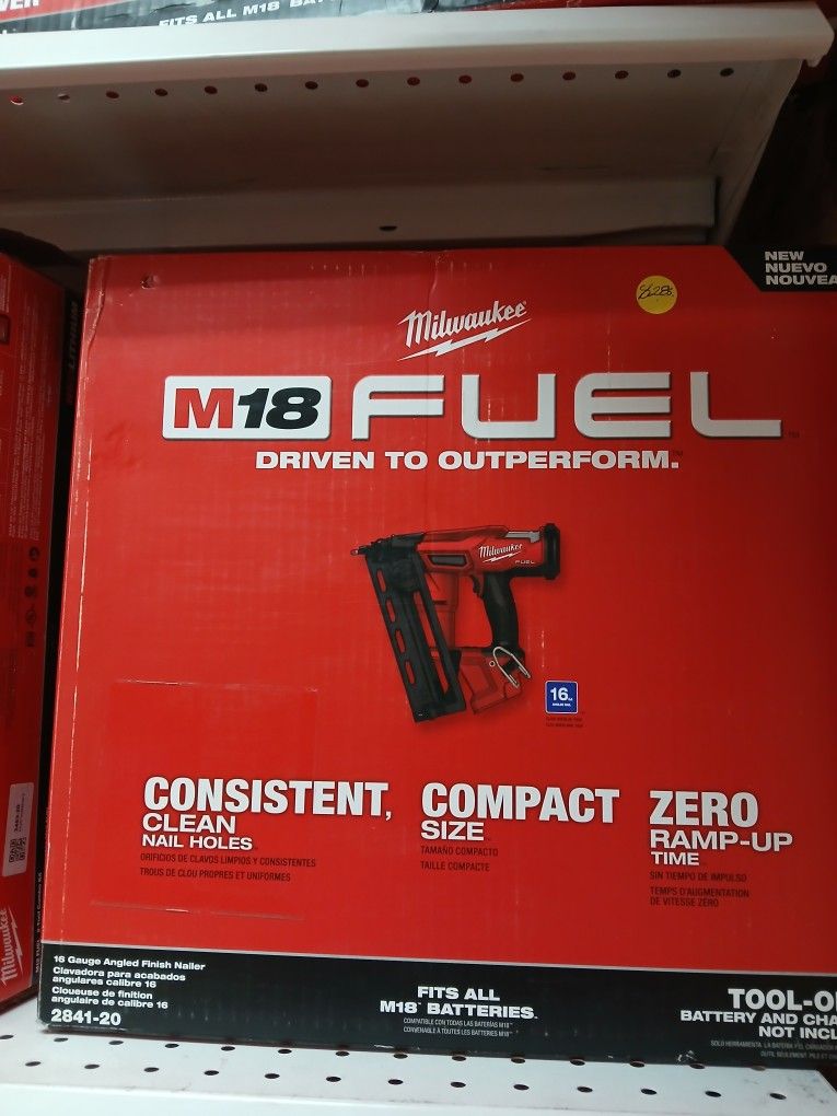 Milwaukee New 16ga Finish Nailer 18m Fuel