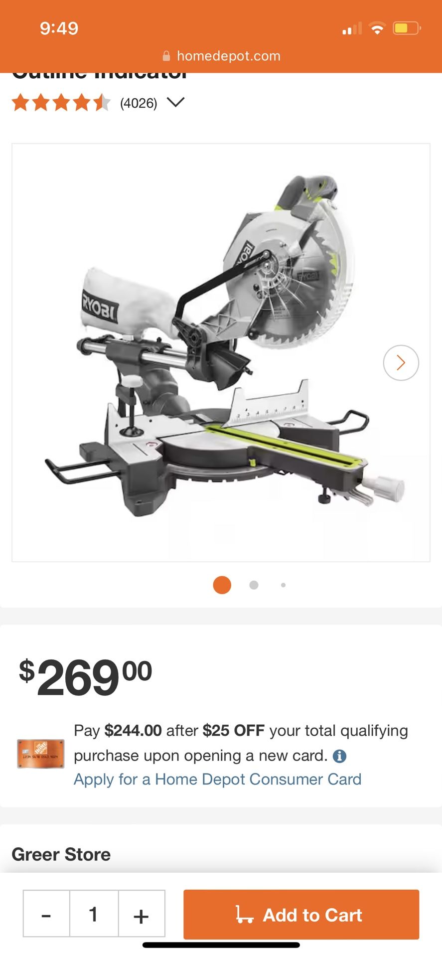 Ryobi compound Miter Saw