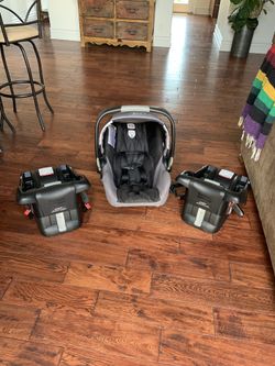 Britax B safe infant rear facing car seat and two bases