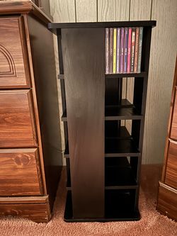 Black Wood  CD / Media Organizer Shelf