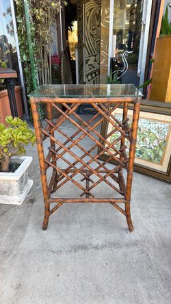 Mid Century bamboo side, Table Wine  Rack