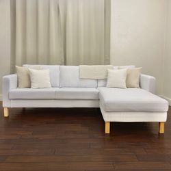 Delivery - Reupholstered Cotton White KARLSTAD Sectional Sofa
