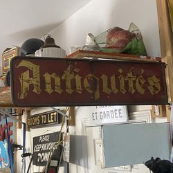 Old Metal French Store Sign - Antiques and Jewelry