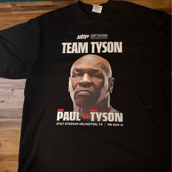 Official Authentic Team Mike Tyson VS Jake Paul Fight Shirt Size (XL) Boxing