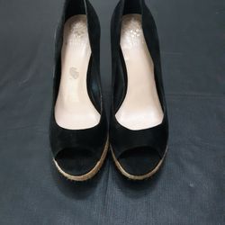 Womens Vince Camuto Black Suede Wedges