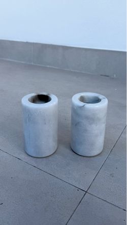 Marble Taper Candle Holders Set of 2