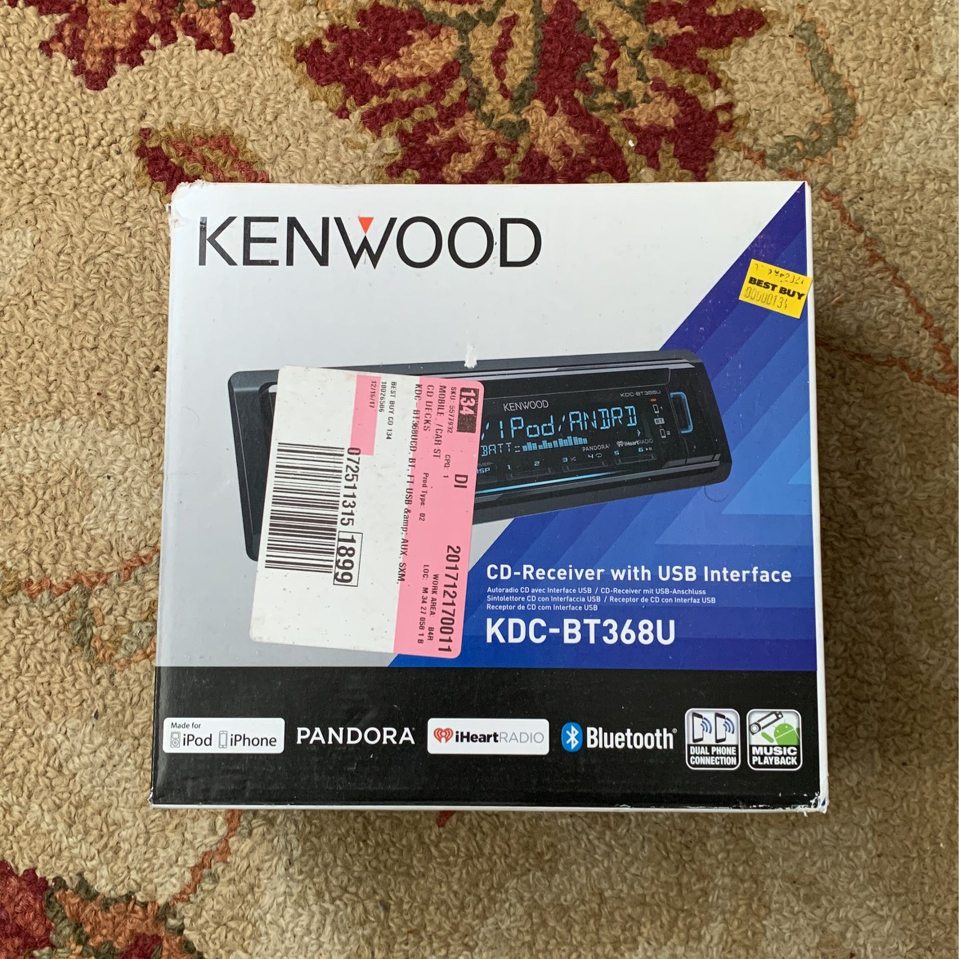 Kenwood CD - Receiver With USB Interface KDC-BT368U