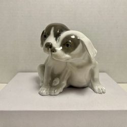 Vintage Royal Copenhagen Denmark Porcelain Pointer Puppies Figurine #260