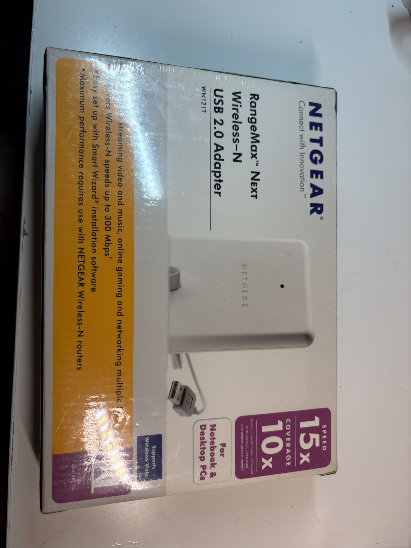 Netgear Connect with innovation Range max Next Wireless -USB 2.0 Adapter WN12T