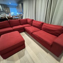 [moving sale] Ikea KIVIK sectional sofa with storage ottoman