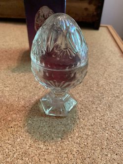 Avon Cut Glass Egg-shaped Candle