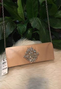 INC International Concepts Nichkole Small Brooch Clutch Gold