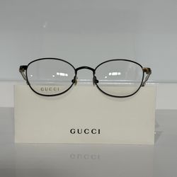 Gucci GG0591OJ 004 Black/gold Titanium Metal Eyeglasses 50mm