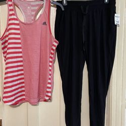 Adidas top& Derek heart jogger (New) Medium