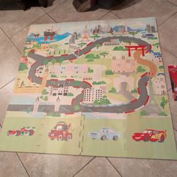 Cars Lightning McQueen Foam Play Mat Move Cars On Track