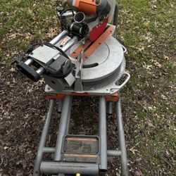 RIDGID 12” Compound Miter Saw with Mobile Stand